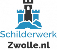 Logo van SchilderwerkZwolle.nl met kasteel boven de titel